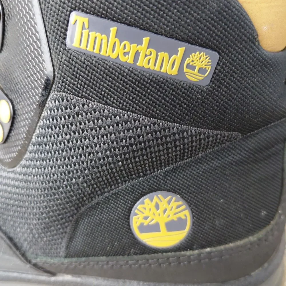 Timberland Euro Hiker Boot Men 8.5 Black Wheat Shell Toe Jacquard Outdoor Hiking